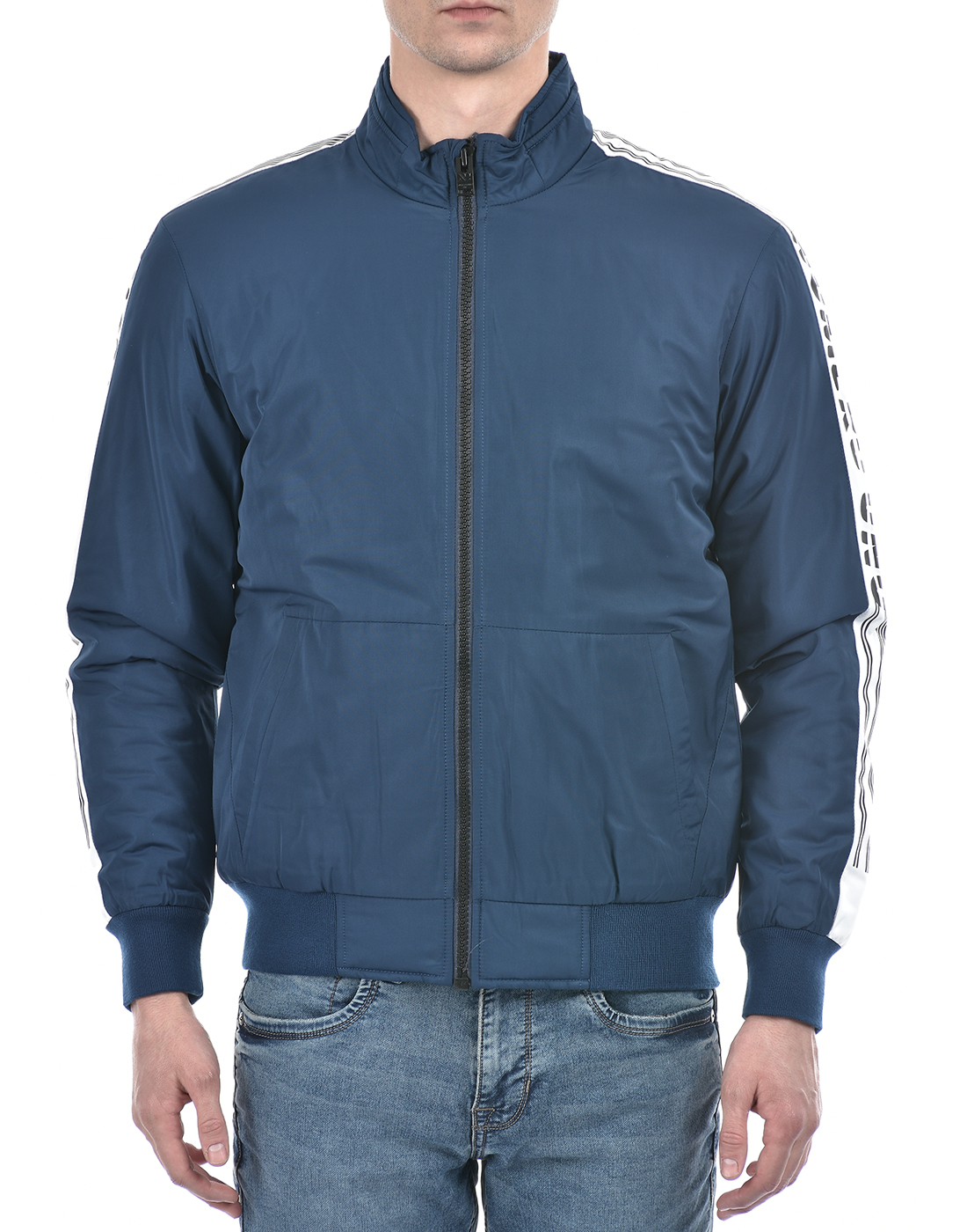 Numero Uno Men Striped Dark Blue Jacket